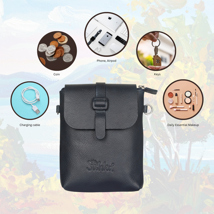 Navy Blue Genuine Leather Messenger Crossbody Bag for Travel and Everyday Use-feature image