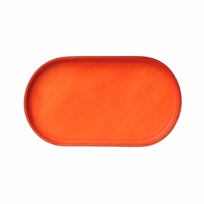 Leather Valet Tray - Orange Pill - Large