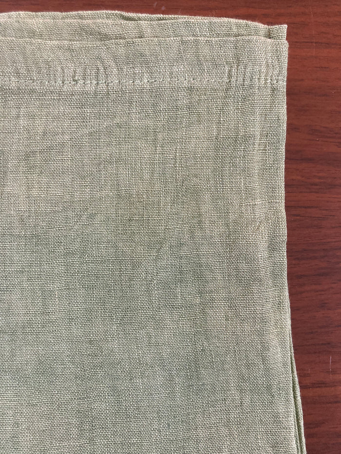 15.5" x 15.5" / Green Hemmed Edge S/4 / 100% Linen