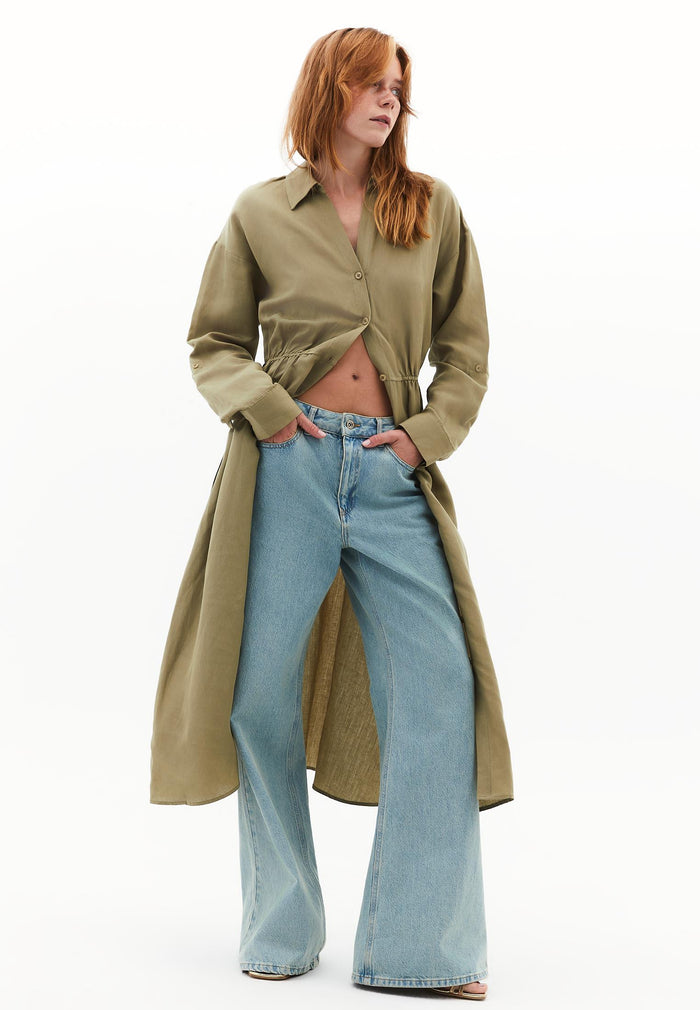 Long Dress With Belt Detail - ALOE