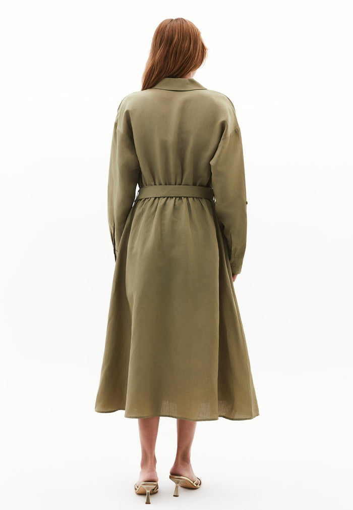 Long Dress With Belt Detail - ALOE