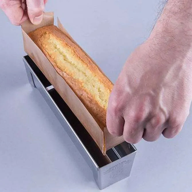 Long Loaf Mold with Removable Ends,and Non Stick Liner 
11.8 x1.6 x 2.2 inch-  Stainless Steel