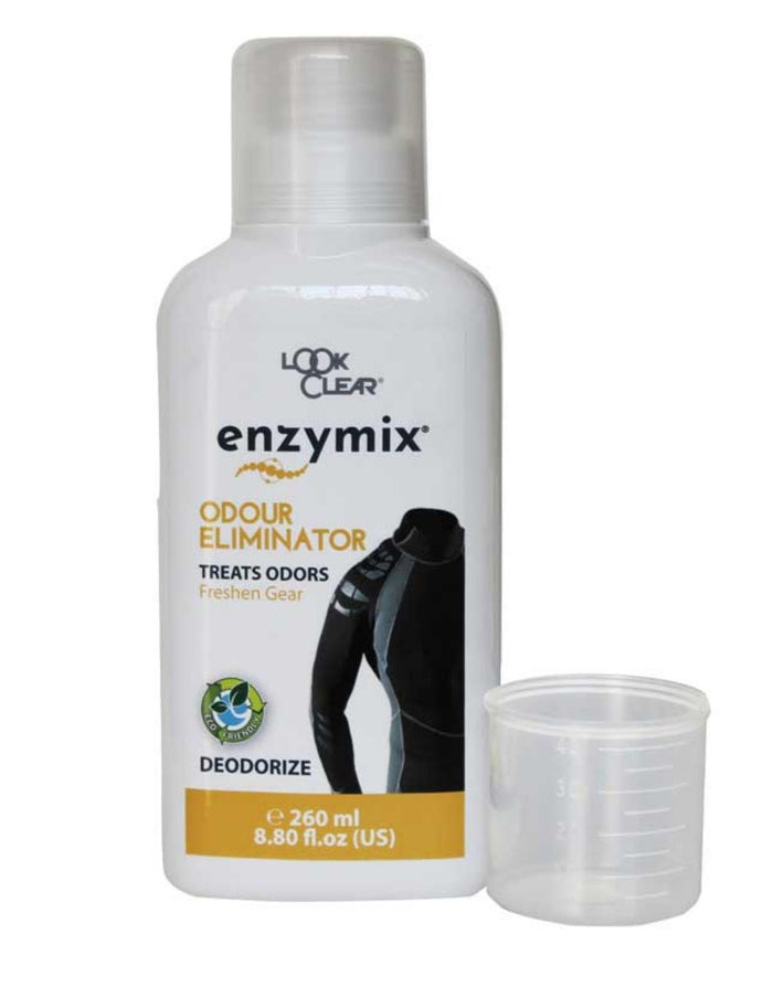 Look Clear Enzymix Odour Eliminator bottle, neoprene deodorizer