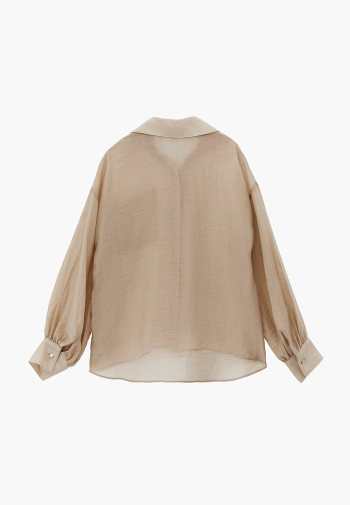Loose Fit Long Sleeve Shirt - FEATHER GRAY