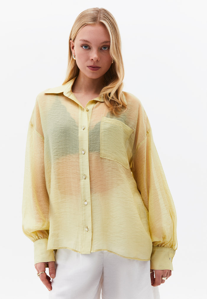 Loose Fit Long Sleeve Shirt - SAGE GREEN