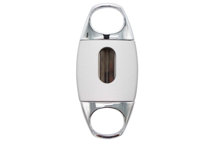 Lotus Anodized Chrome and Polished Chrome Jaws Serrated Blade 64 Ring Gauge V-Cut Cigar Cutter - 24-CV02