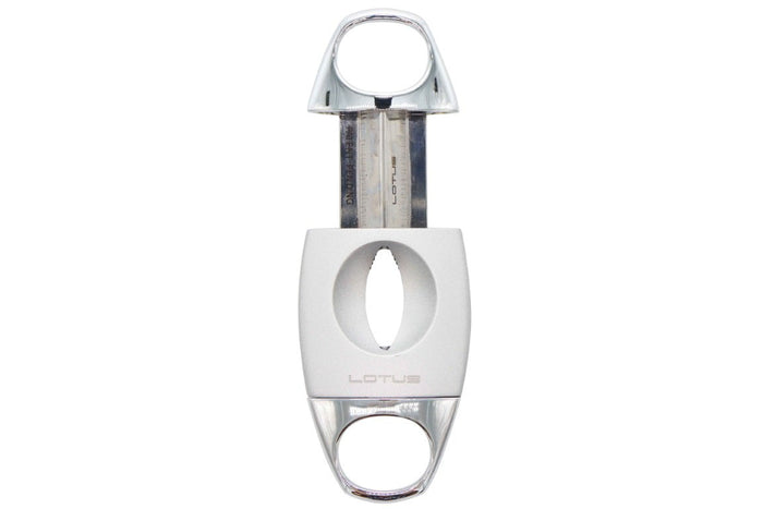 Lotus Anodized Chrome and Polished Chrome Jaws Serrated Blade 64 Ring Gauge V-Cut Cigar Cutter - 24-CV02