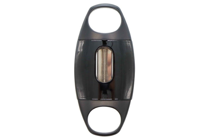 Lotus Glossy Black and Black Matt Jaws Serrated Blade 64 Ring Gauge V-Cut Cigar Cutter - 24-CV01