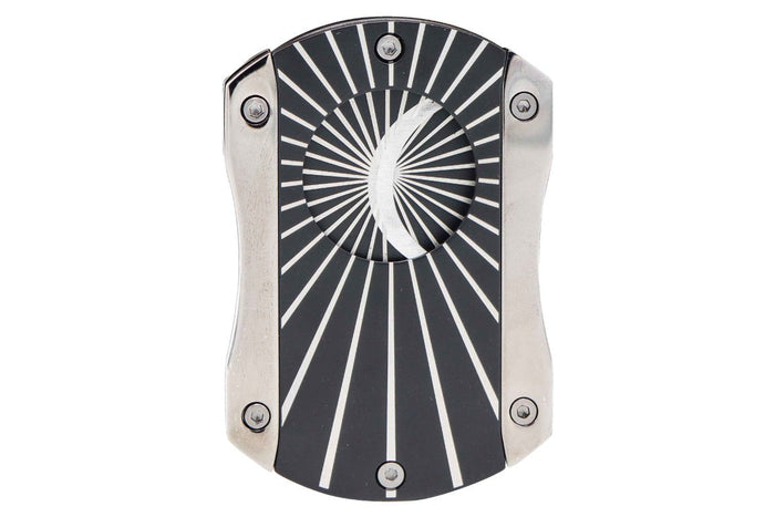 Lotus Grey and Black Starburst Deception Technicolor 62 Ring Gauge Straight Cigar Cutter - 24-C405