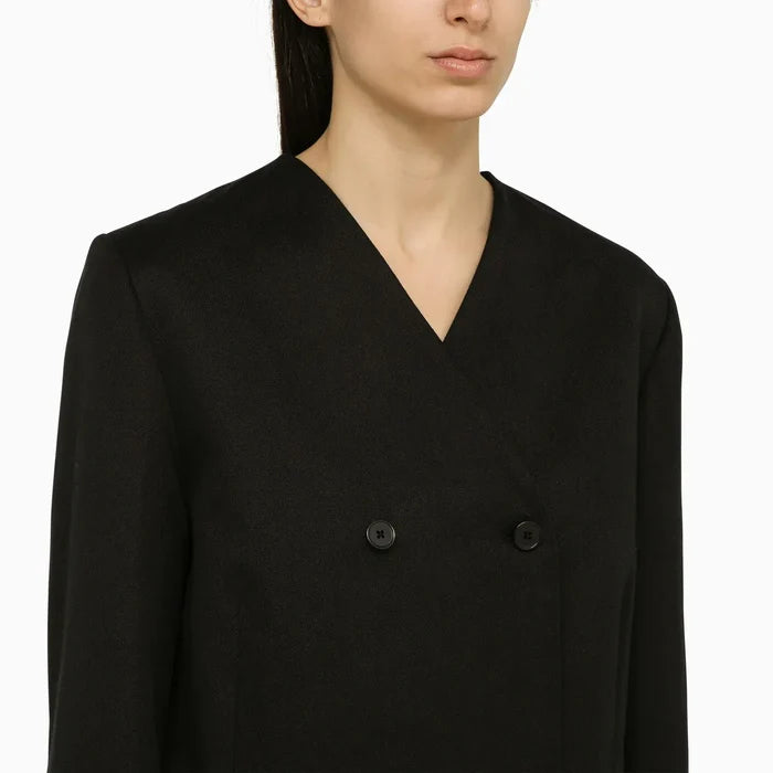 LouLou De Saison - Black double-breasted jacket in cotton and linen Brand Coats & Jackets L