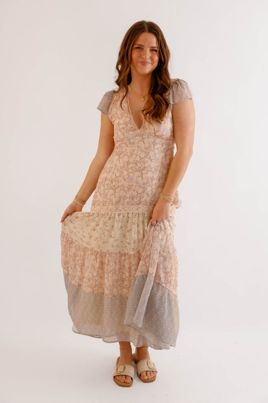 Tiered Floral Maxi Dress – Romantic Boho Spring & Summer Dress- BaeVely Floral Dress