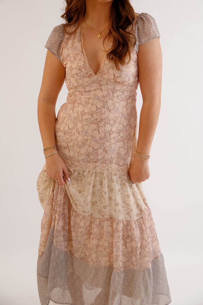 Tiered Floral Maxi Dress – Romantic Boho Spring & Summer Dress- BaeVely Floral Dress
