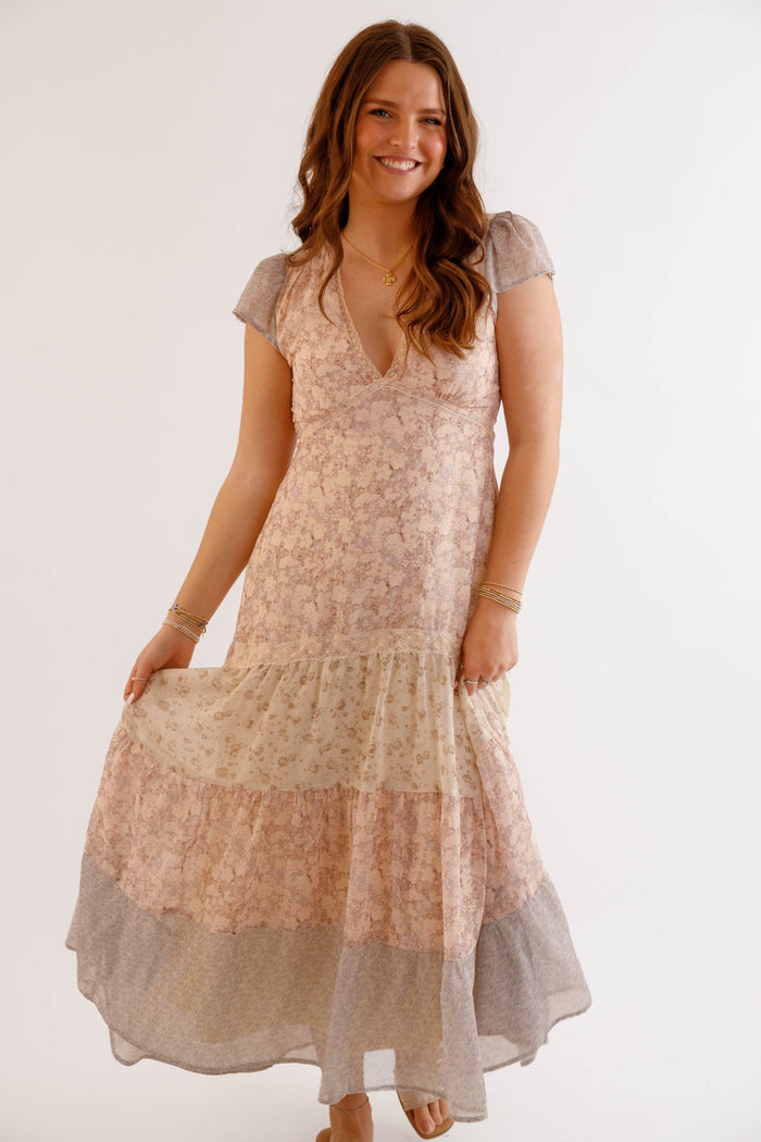 Tiered Floral Maxi Dress – Romantic Boho Spring & Summer Dress- BaeVely Floral Dress