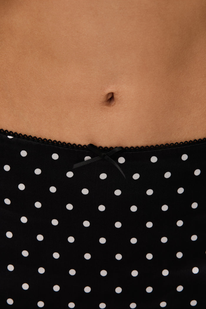 Lucia Skirt in Black Micro Dot