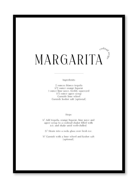 Margarita is a cocktail recipe typography poster by Opposite Wall.
