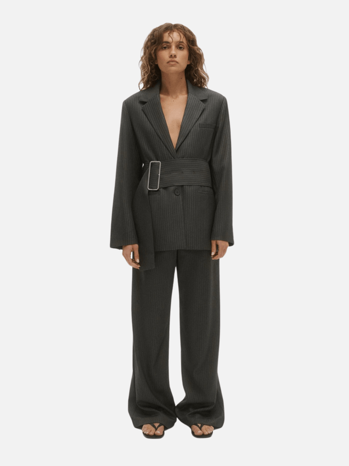 Margot Blazer - Grey Pinstripe