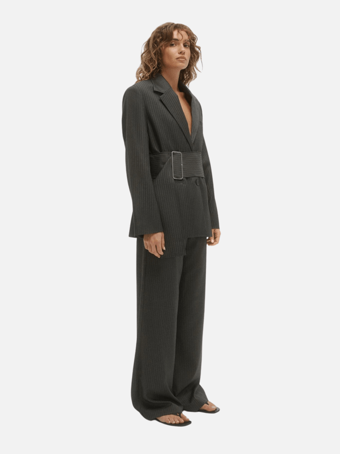 Margot Blazer - Grey Pinstripe
