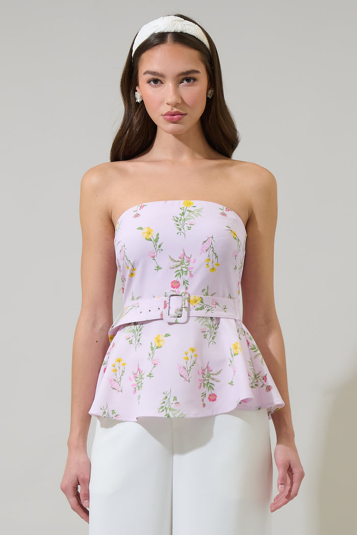 Margote Floral Megen Strapless Top