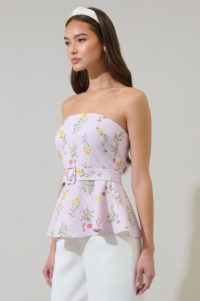 Margote Floral Megen Strapless Top