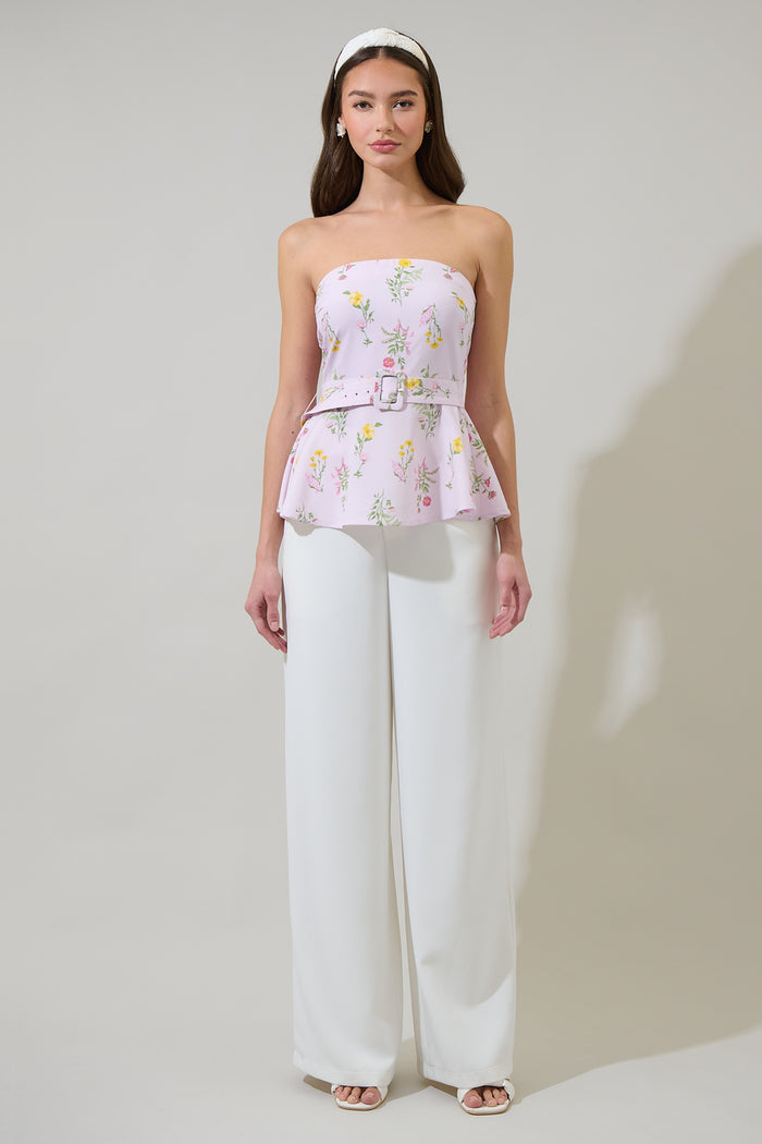 Margote Floral Megen Strapless Top