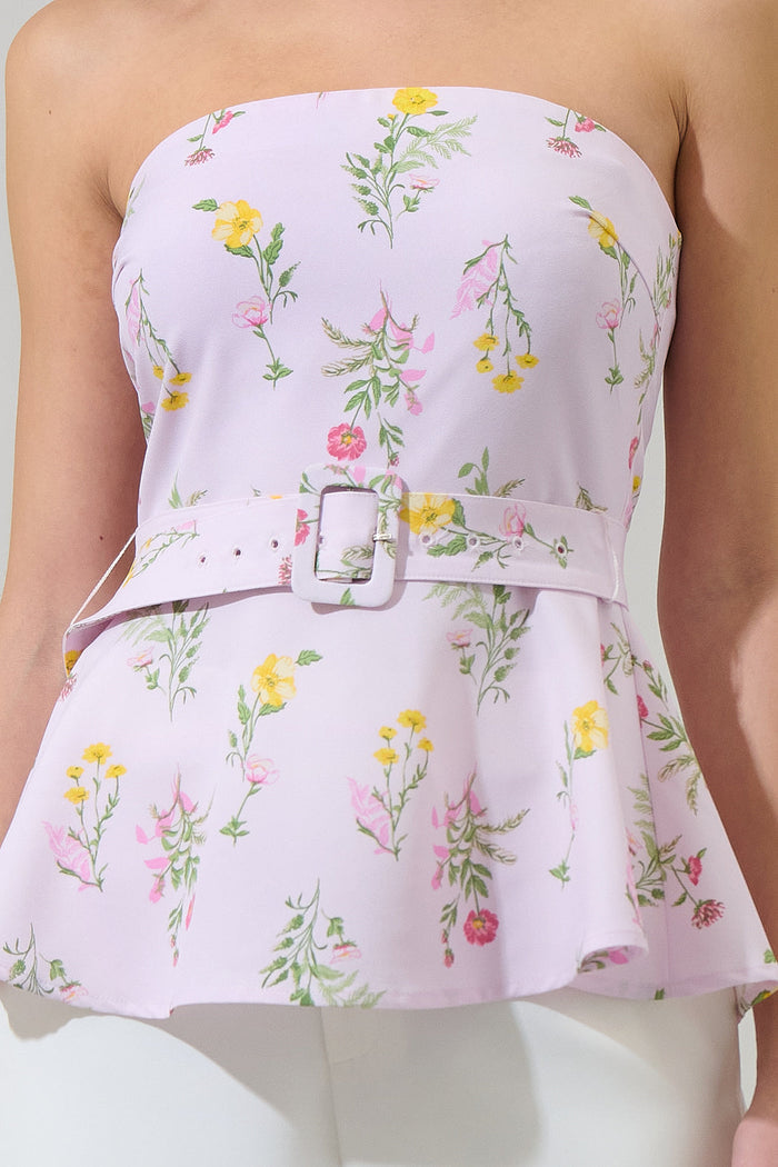 Margote Floral Megen Strapless Top