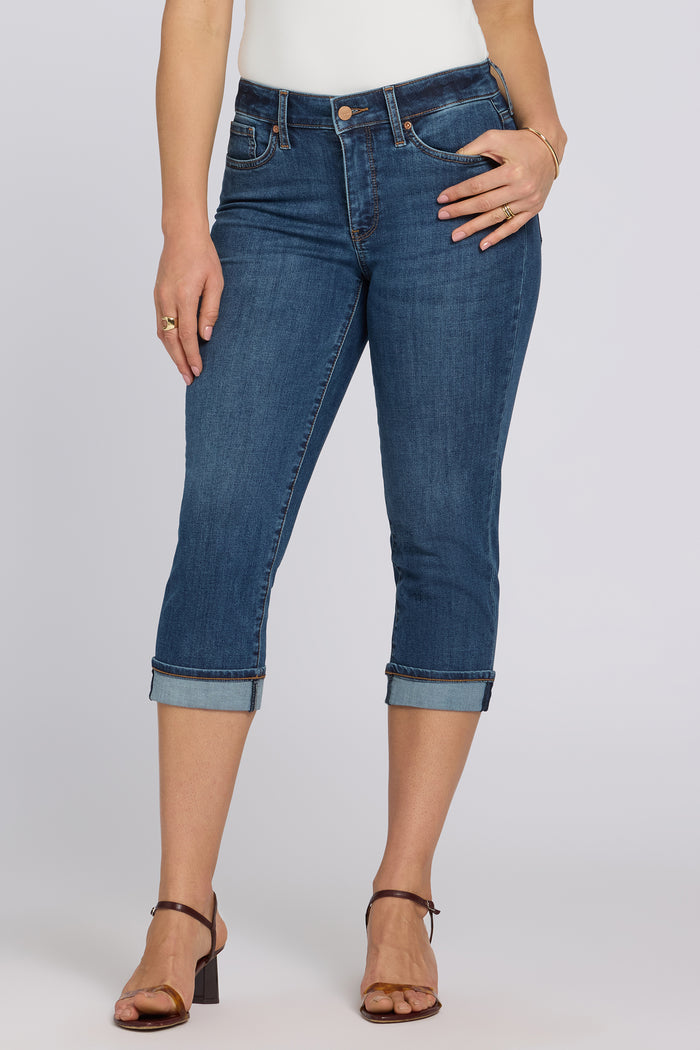Marilyn Straight Crop Jeans In Petite - Sunset Villa