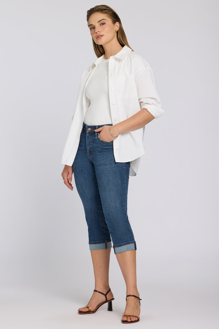 Marilyn Straight Crop Jeans In Petite - Sunset Villa
