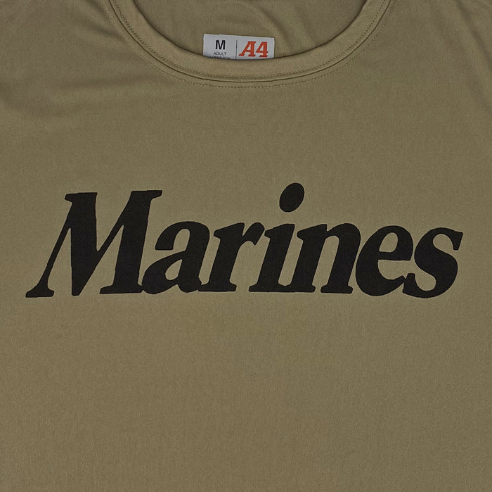 Marines Logo Core Performance Long Sleeve T (Olive)