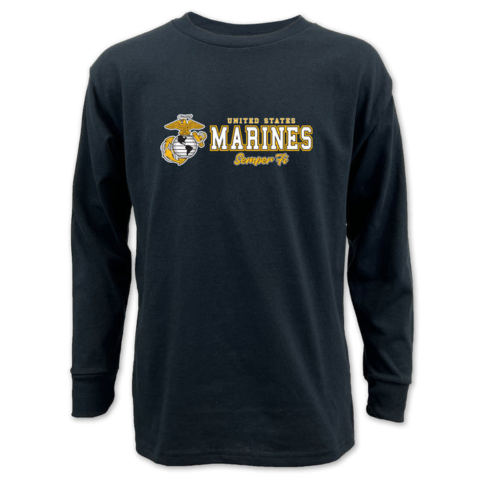 Marines Youth Semper Fi Chest Print Long Sleeve T-Shirt