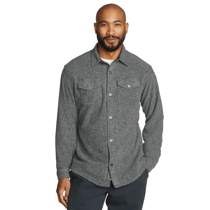 Men's LS Chutes Microfleece Shirt-Charcoal Htr-Regular-8