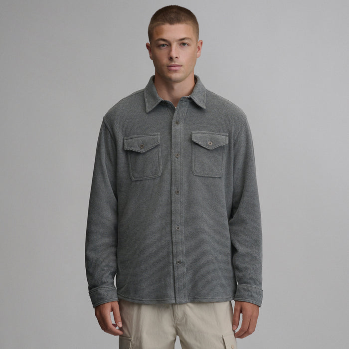 Men's LS Chutes Microfleece Shirt-Med Htr Gray-Regular-4