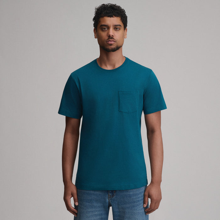 Men's Legend Wash 100% Cotton Short-Sleeve Pocket T-Shirt-Meridian Blue-5