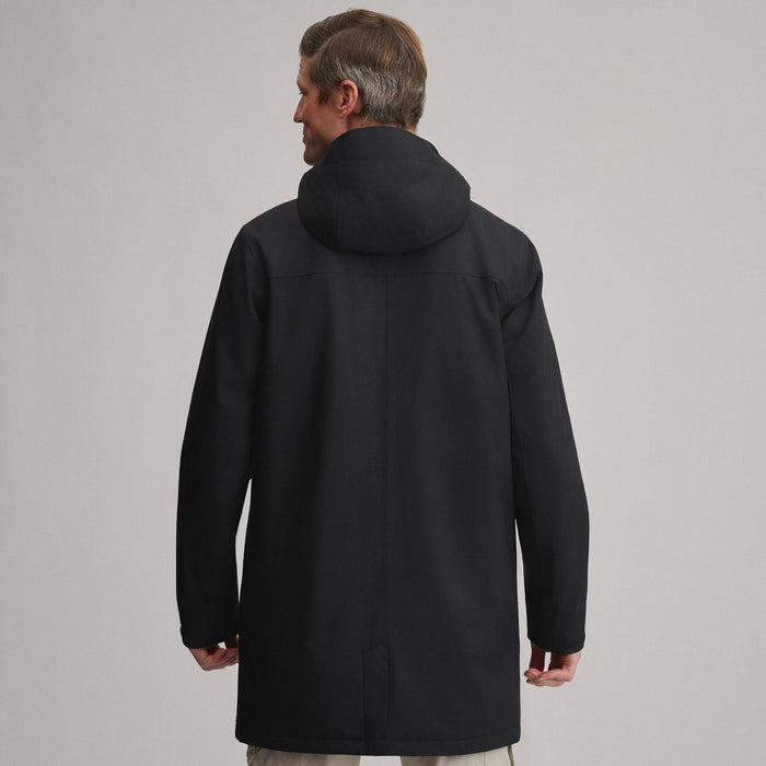 Men's Mainstay Insulated Waterproof Hooded Trench Coat-Black-2