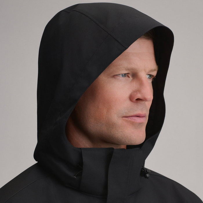 Men's Mainstay Insulated Waterproof Hooded Trench Coat-Black-4