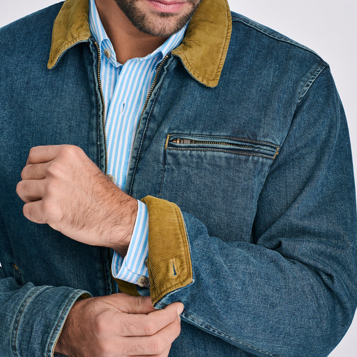 Men's Seabrook Vintage Washed Jacket-Faded Indigo-3