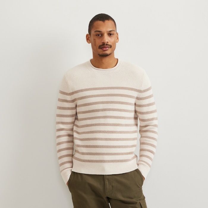 Men's Signature Roll Neck Sweater - Solid-Cream Htr-Regular-C1