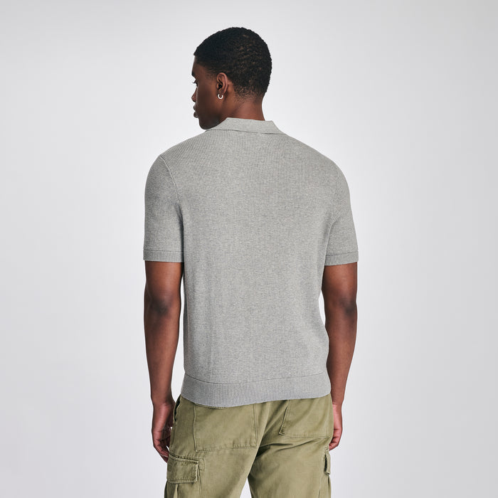 Men's SS Novelty Polo Sweater-Htr Gray-2