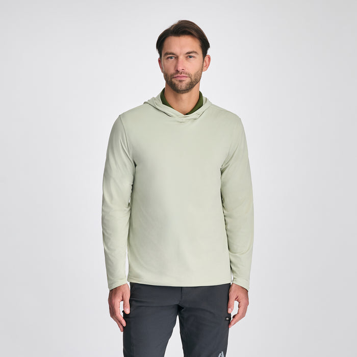 Men's LS Sundrift Upf Po Hoodie-Honeydew-1