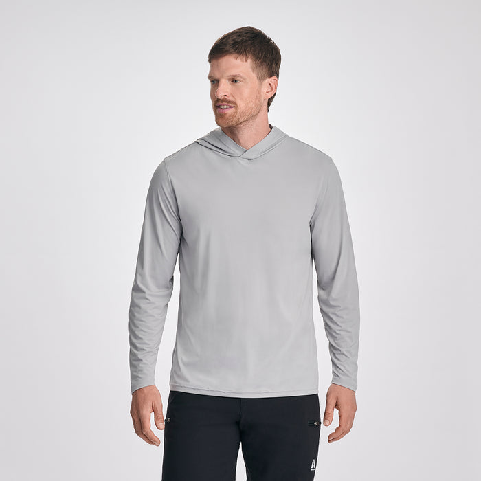 Men's LS Sundrift Upf Po Hoodie-Gray-3