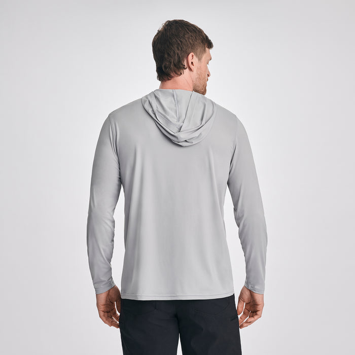 Men's LS Sundrift Upf Po Hoodie-Gray-4