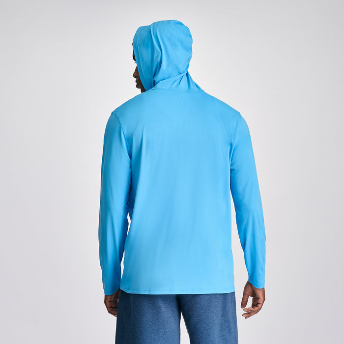 Men's LS Sundrift Upf Po Hoodie-Island Blue-6