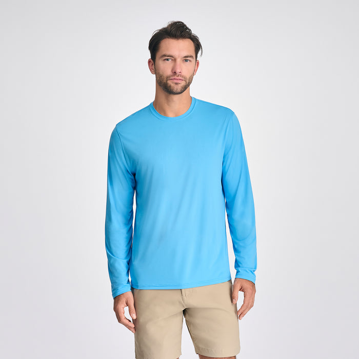 Men's LS Sundrift Upf Crew-Island Blue-3