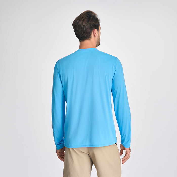 Men's LS Sundrift Upf Crew-Island Blue-4