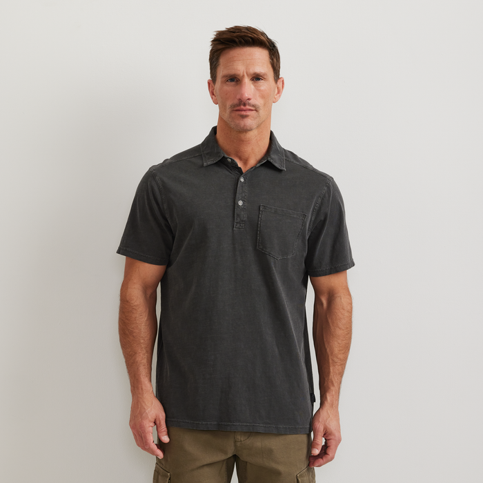 Men's Sunwashed Cotton Pocket Polo-Carbon-Regular-C1