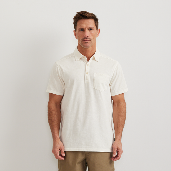 Men's Sunwashed Cotton Pocket Polo-Ivory-Regular-C1