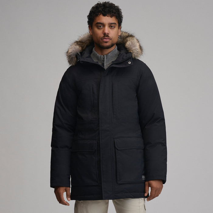 Men's Superior Down Waterproof Hooded Parka-Black-1