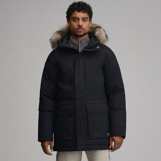Men's Superior Down Waterproof Hooded Parka-Black-1