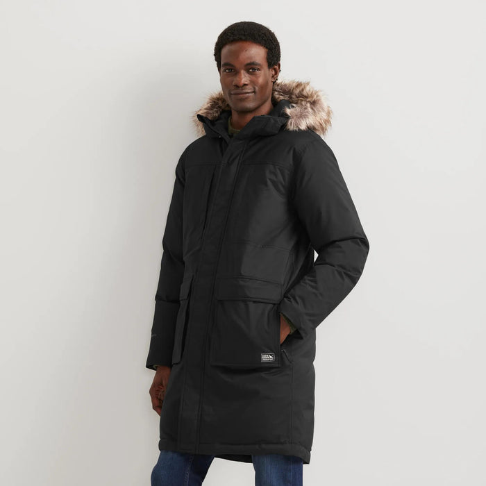 Men's Superior Down Waterproof Hooded Stadium Coat-Black-Regular-9