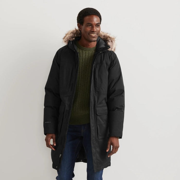 Men's Superior Down Waterproof Hooded Stadium Coat-Black-Regular-1