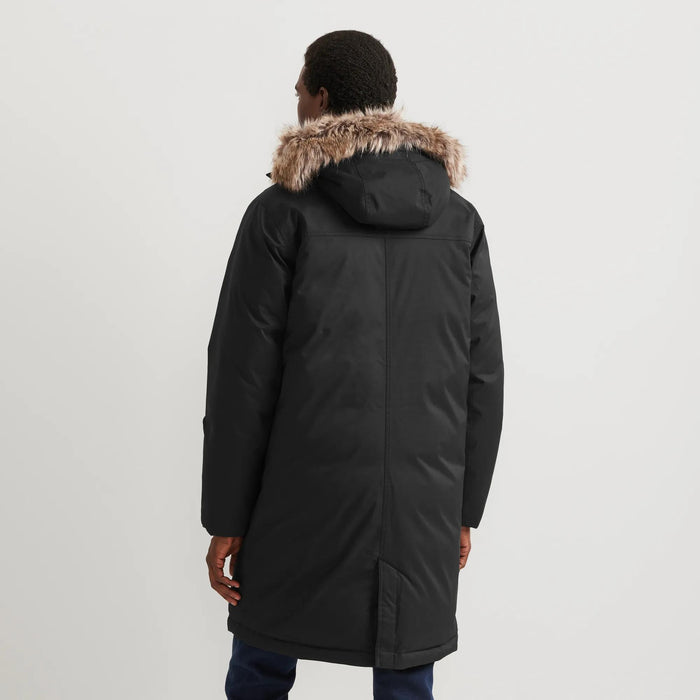 Men's Superior Down Waterproof Hooded Stadium Coat-Black-Regular-3